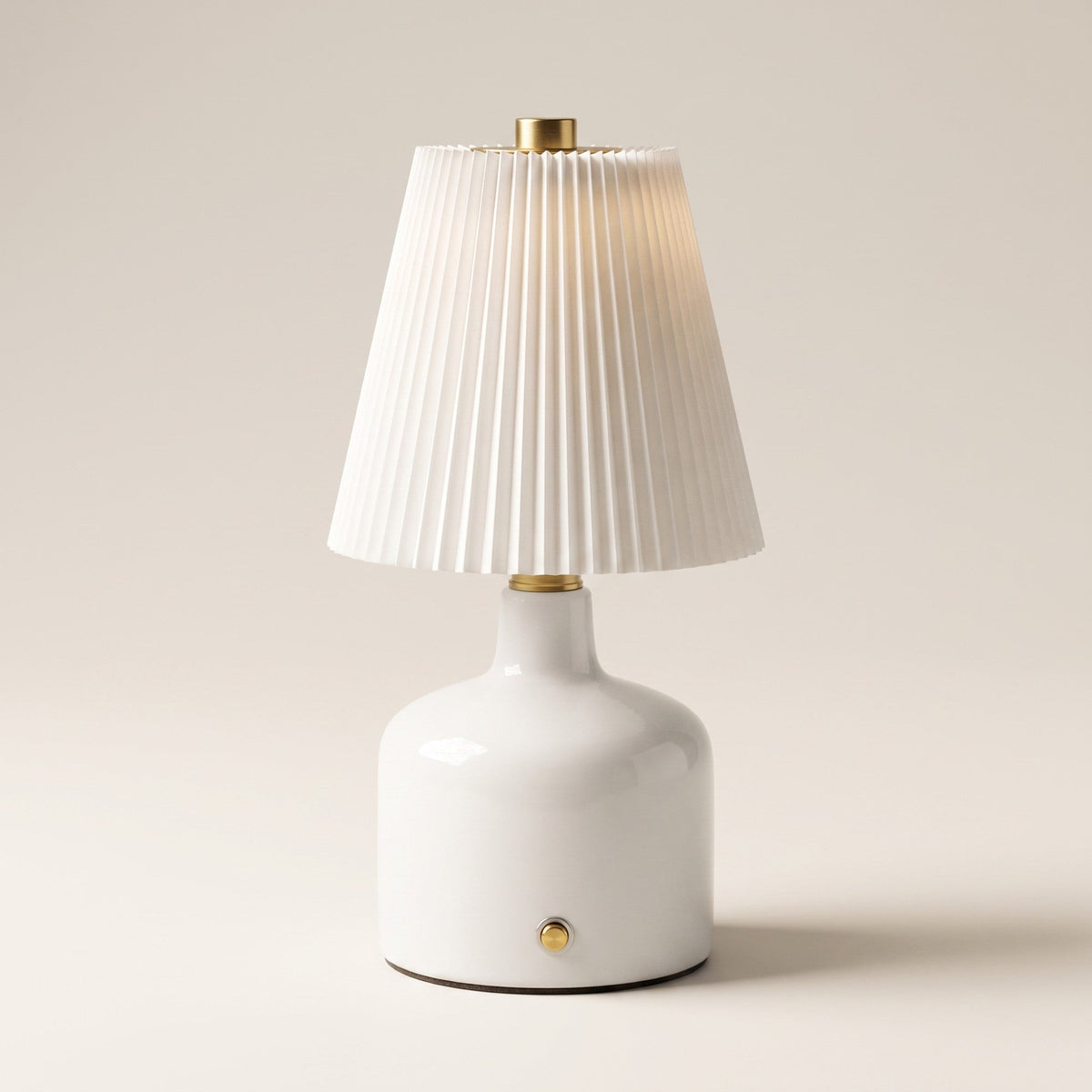 Small LED Lamp with Pleated Shade
