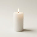 Wht Led Pillar Candle - White