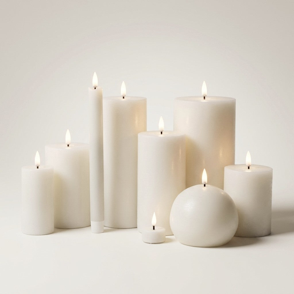 S 2 Wht Led Taper Candle 9 5 H - White