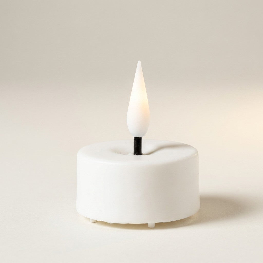 S 6 Wht Led Tealights 1 5 H - White