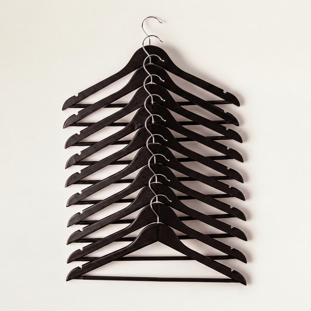 Solid Wooden Hanger, Pack of 10