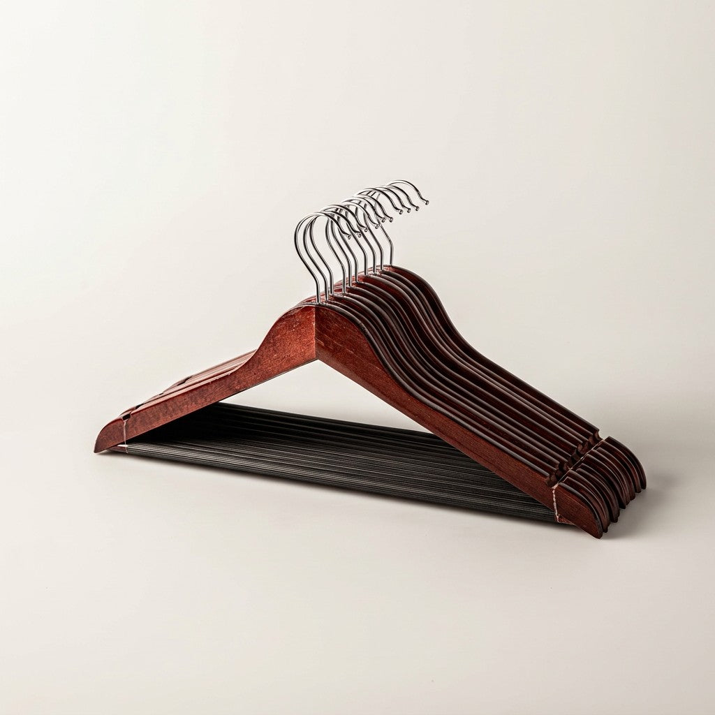 Solid Wooden Hanger, Pack of 10