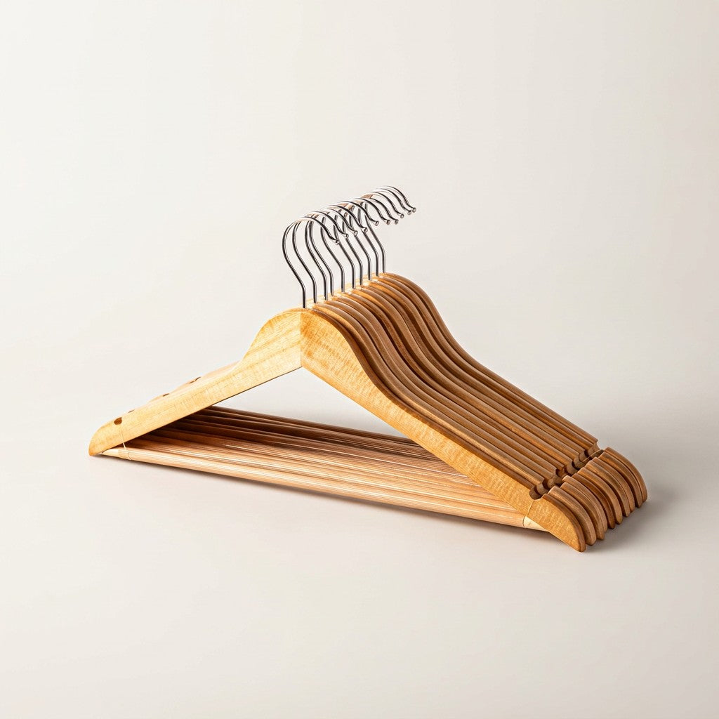 Solid Wooden Hanger, Pack of 10