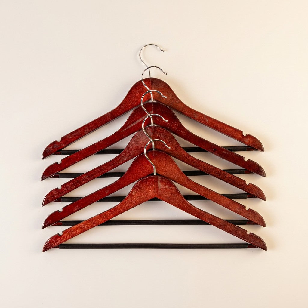 Solid Wooden Hanger, Pack of 5