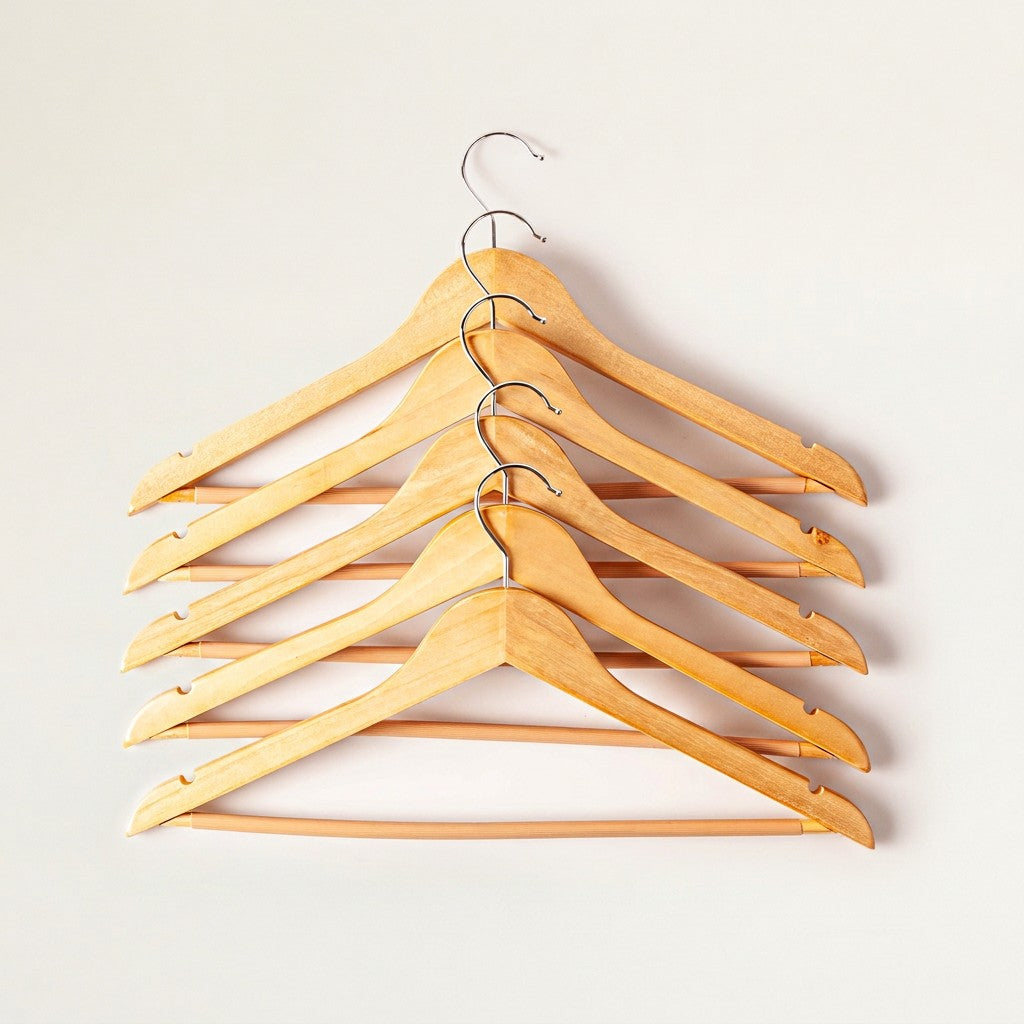 Solid Wooden Hanger, Pack of 5