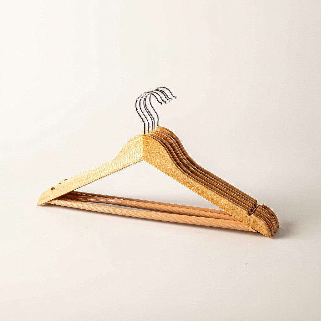 Solid Wooden Hanger, Pack of 5