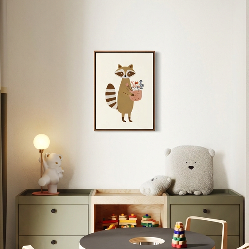 Racoon Vase Wall Art