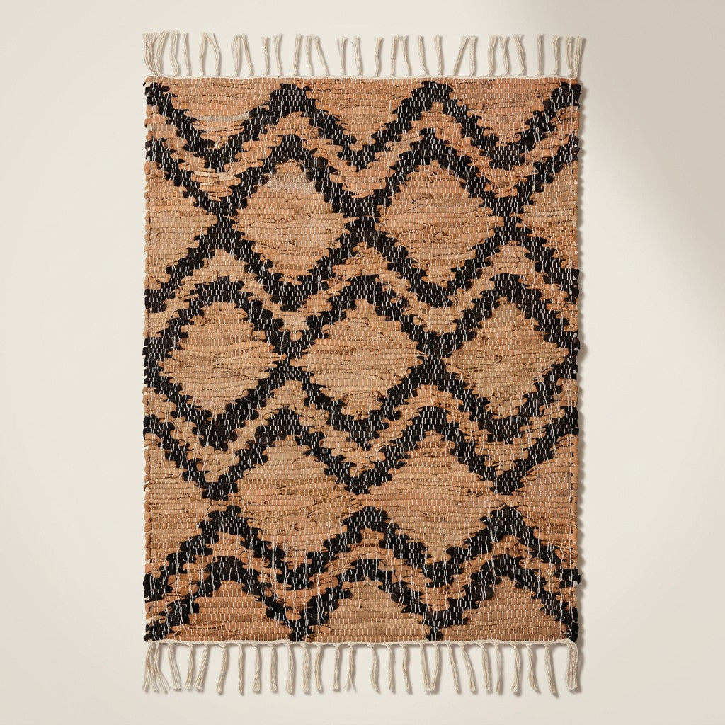 Chindi Leather Tetra Rug