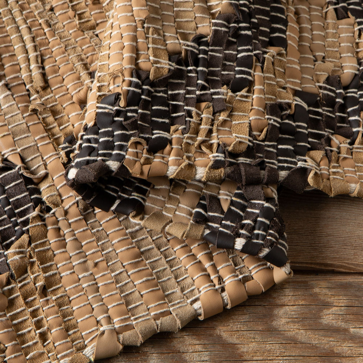 Chindi Leather Tetra Rug