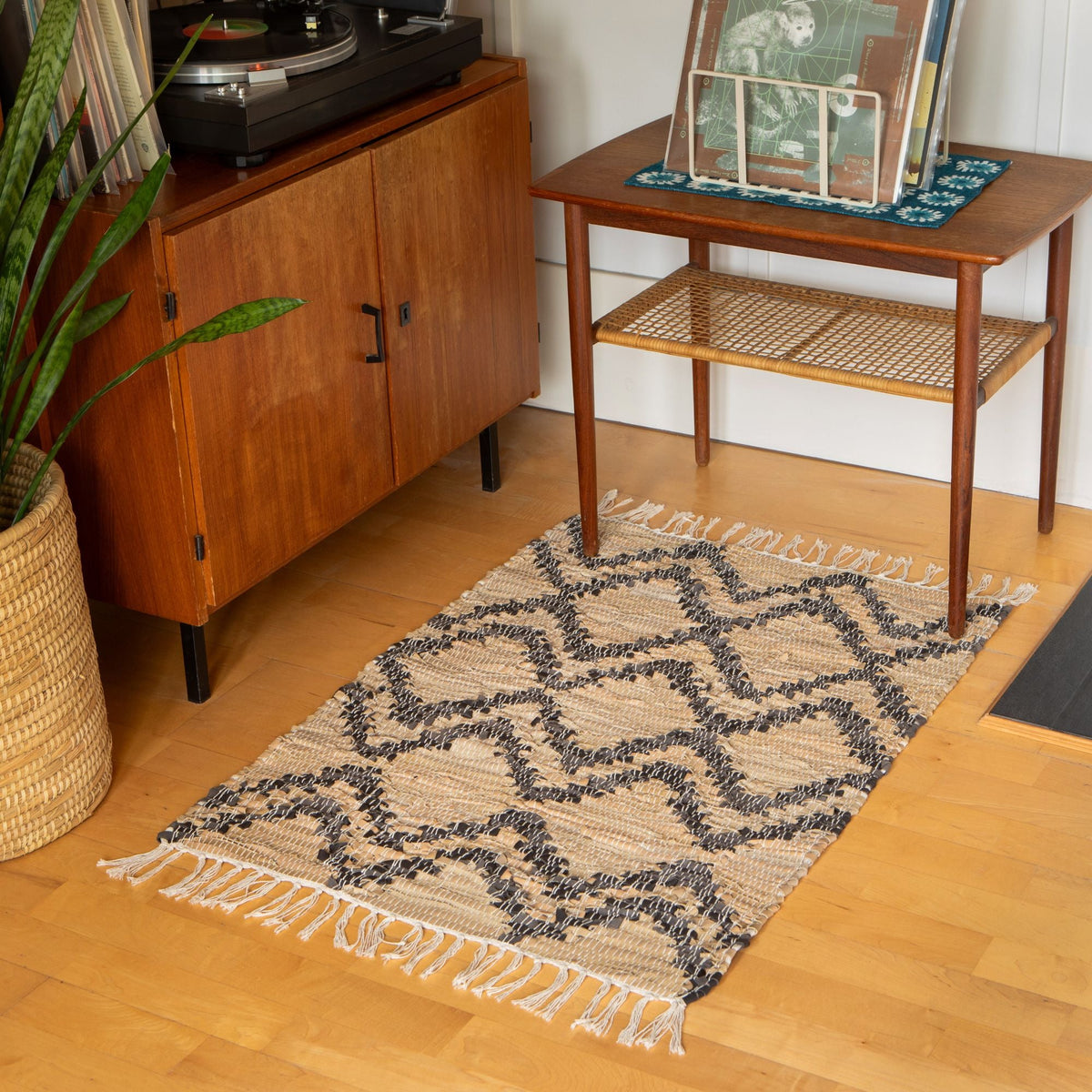 Chindi Leather Tetra Rug