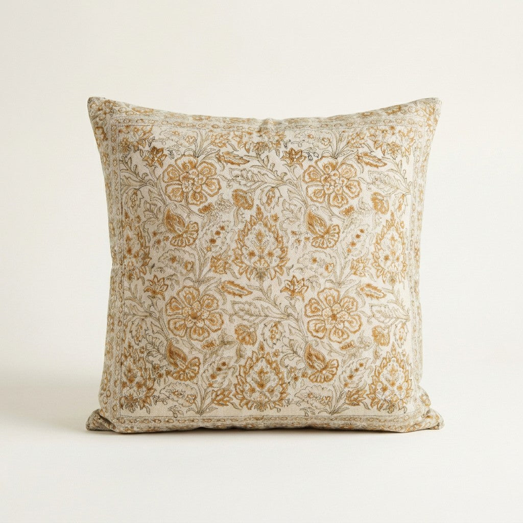 Block Print Celosia Pillow