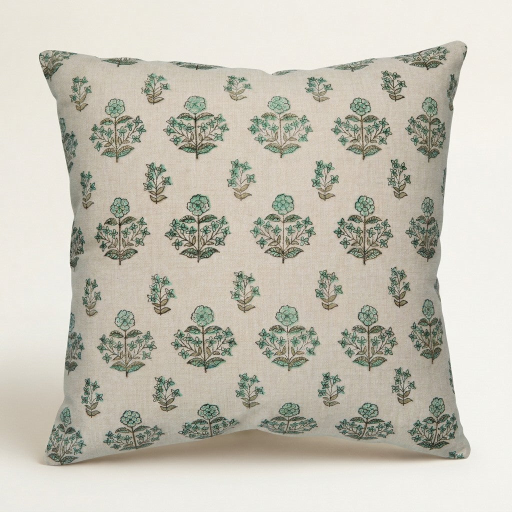 Block Print Salvia Pillow
