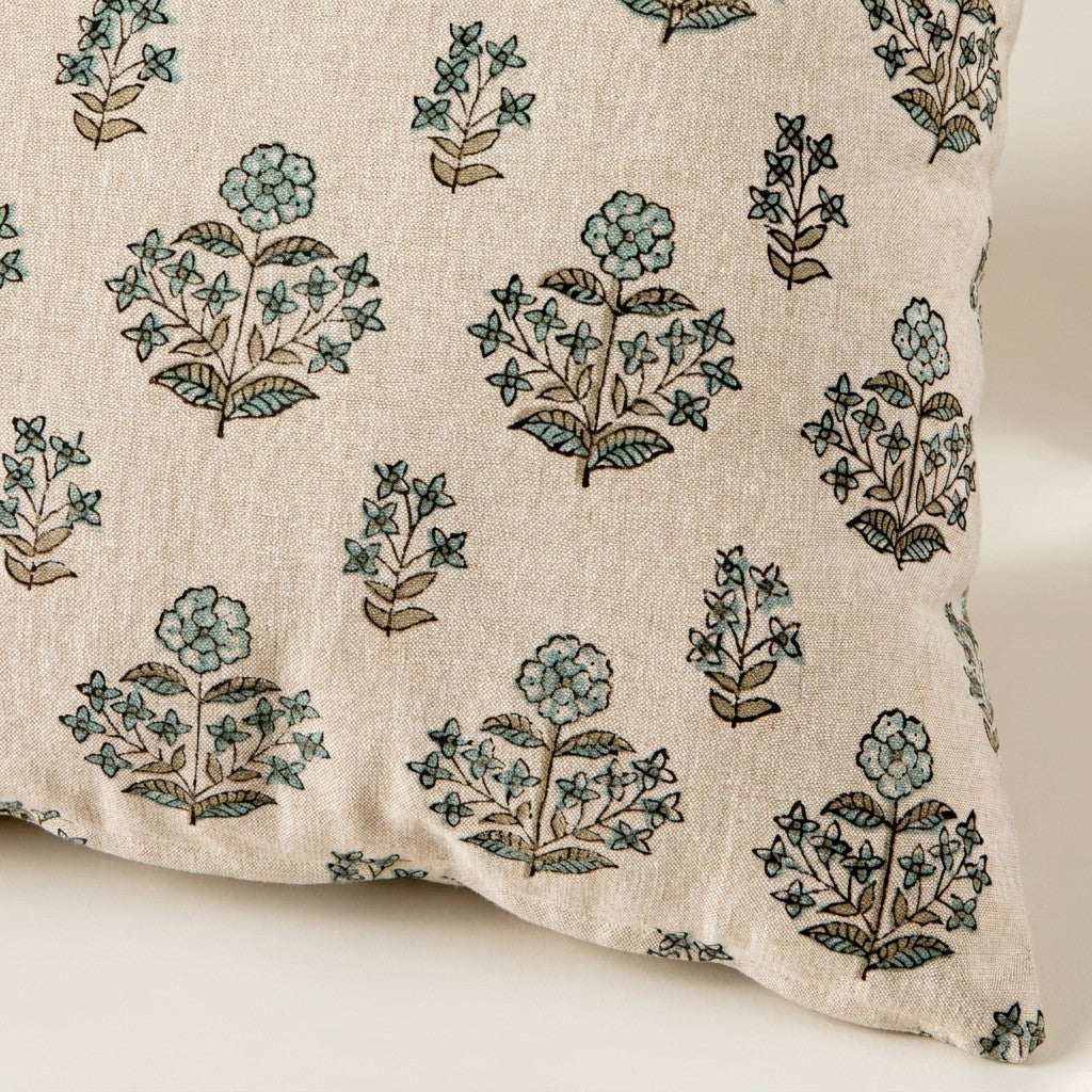 Block Print Salvia Pillow