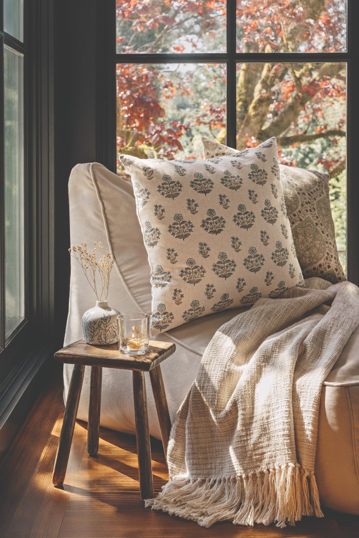 Block Print Salvia Pillow
