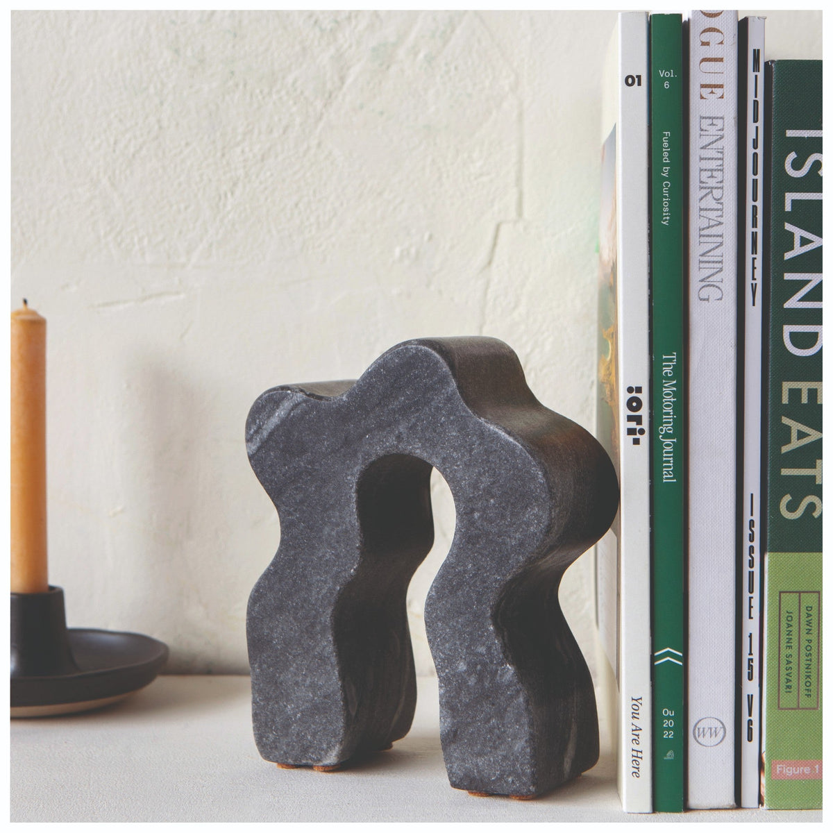 Marble Gray Wave Bookend