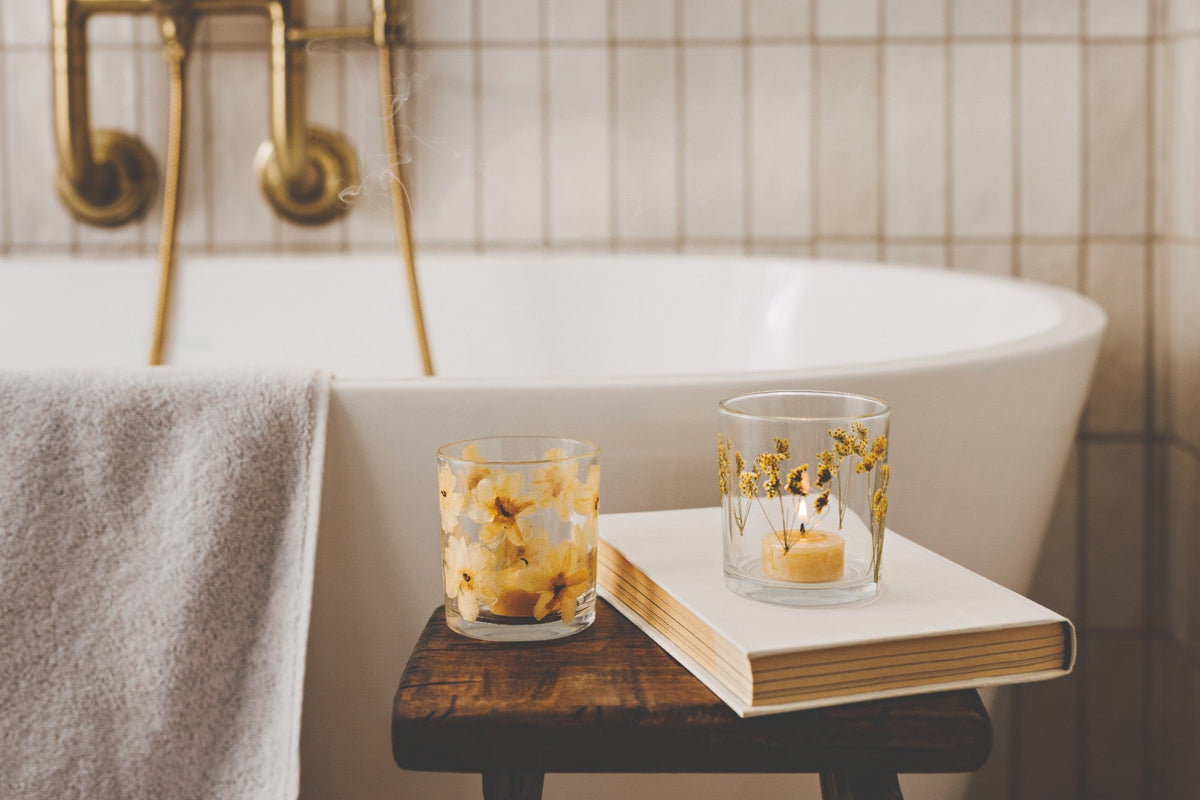 Glass Petal Tealight Holder