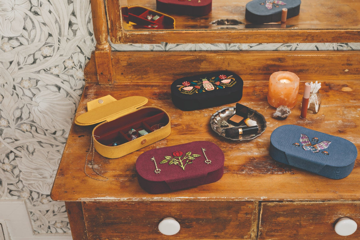 Rose Briar Embroidered Jewelry Box