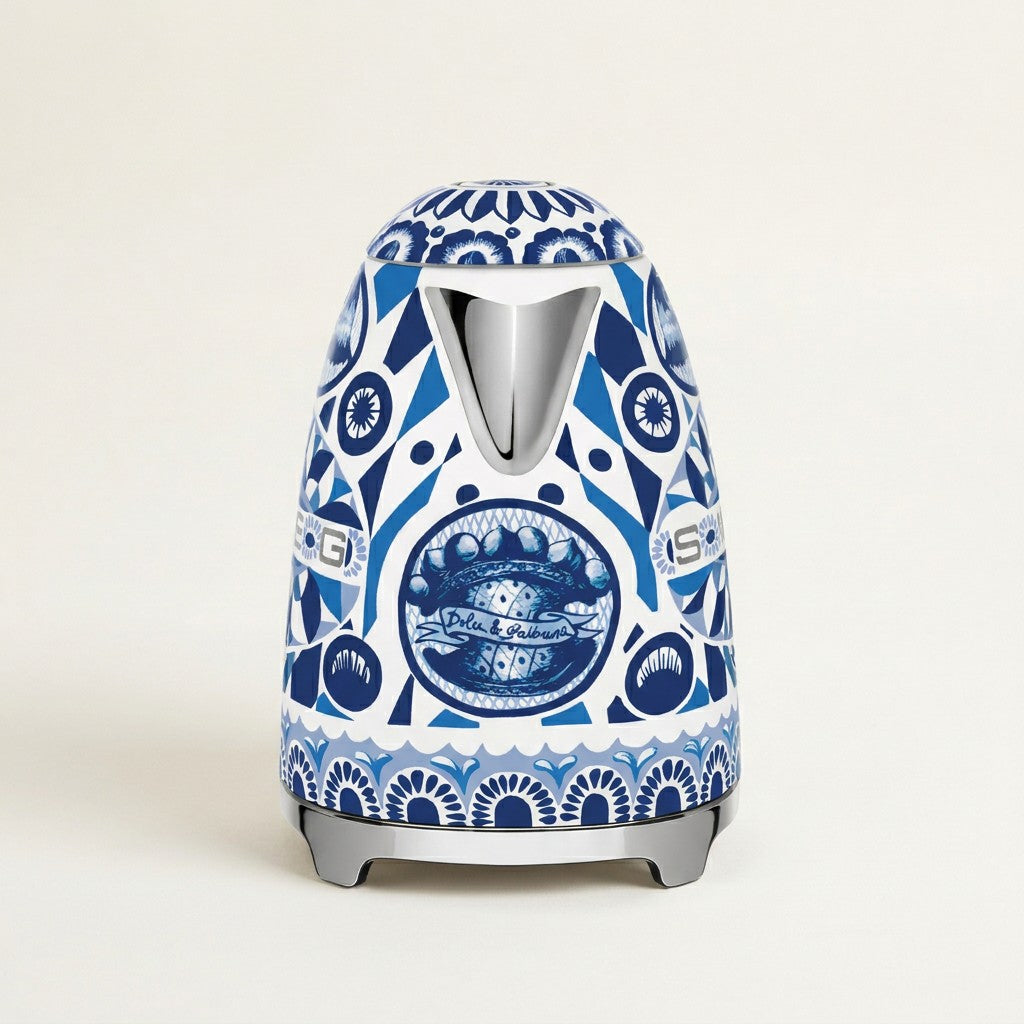 SMEG x Dolce Electric Kettle 1.7L, Blu Mediterraneo
