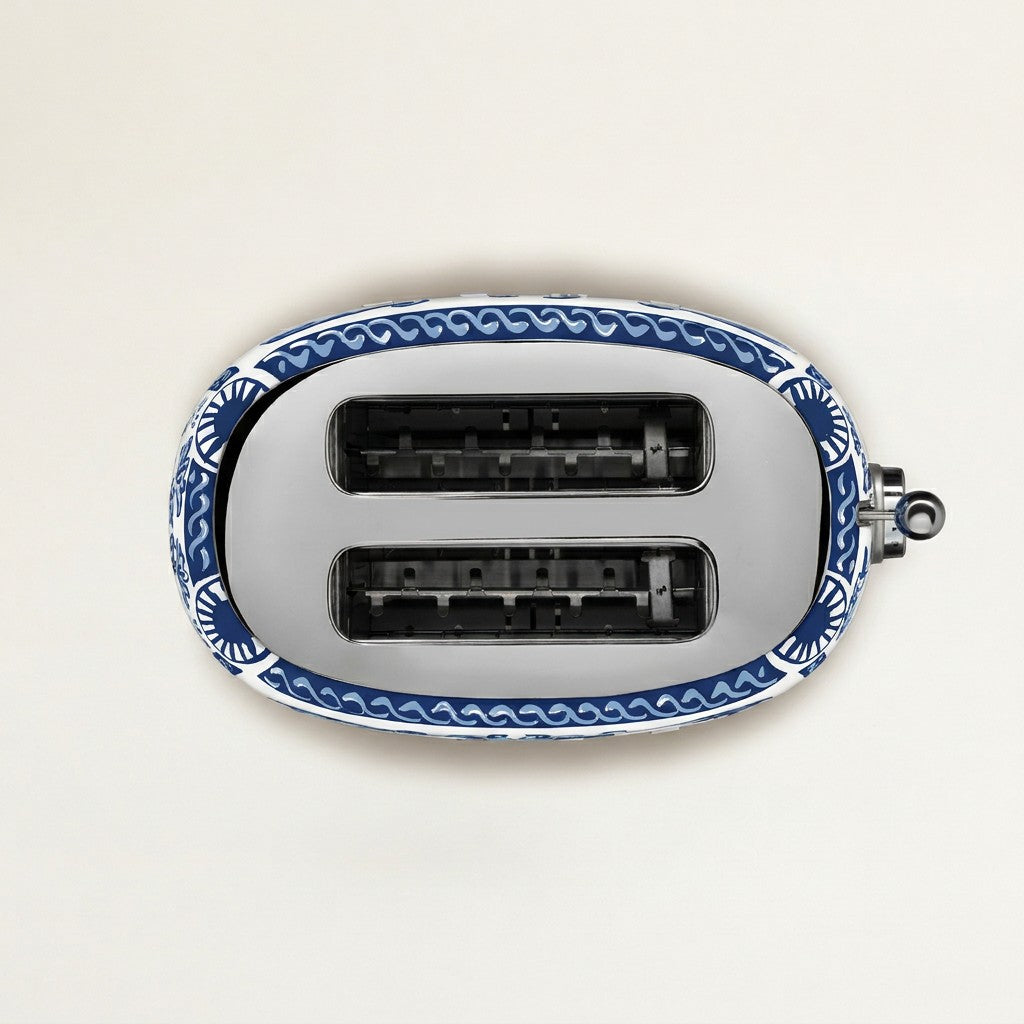 SMEG x Dolce Electric Toaster 2 Slice, Blu Mediterraneo