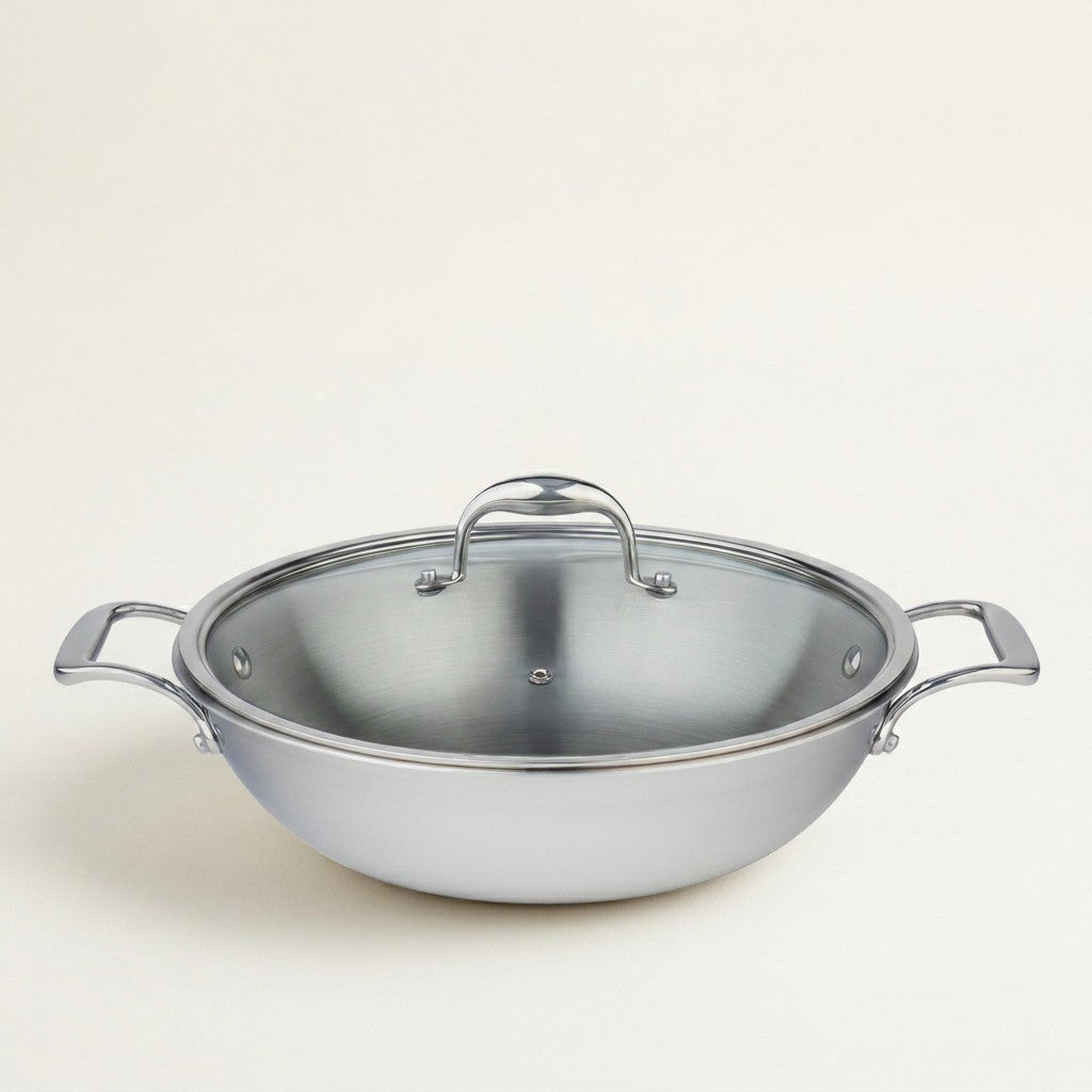 Meyer SuperSteel Clad Covered Wok, 32 cm
