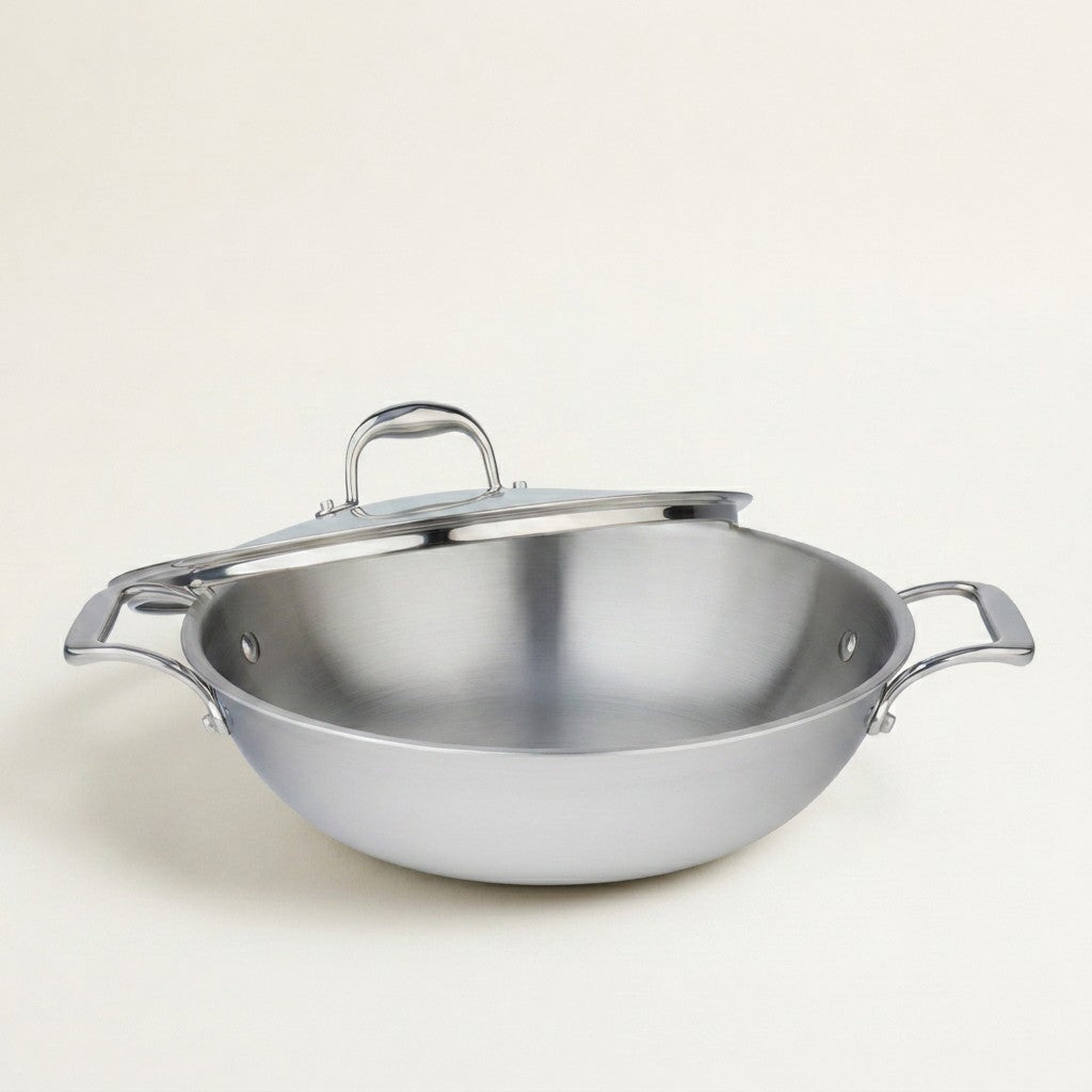 Meyer SuperSteel Clad Covered Wok, 32 cm