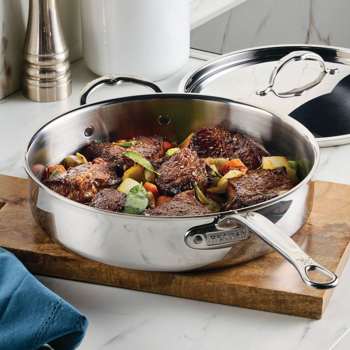 Hestan ProBond Luxe Covered Essential Pan with Helper Handle, 5 Qt