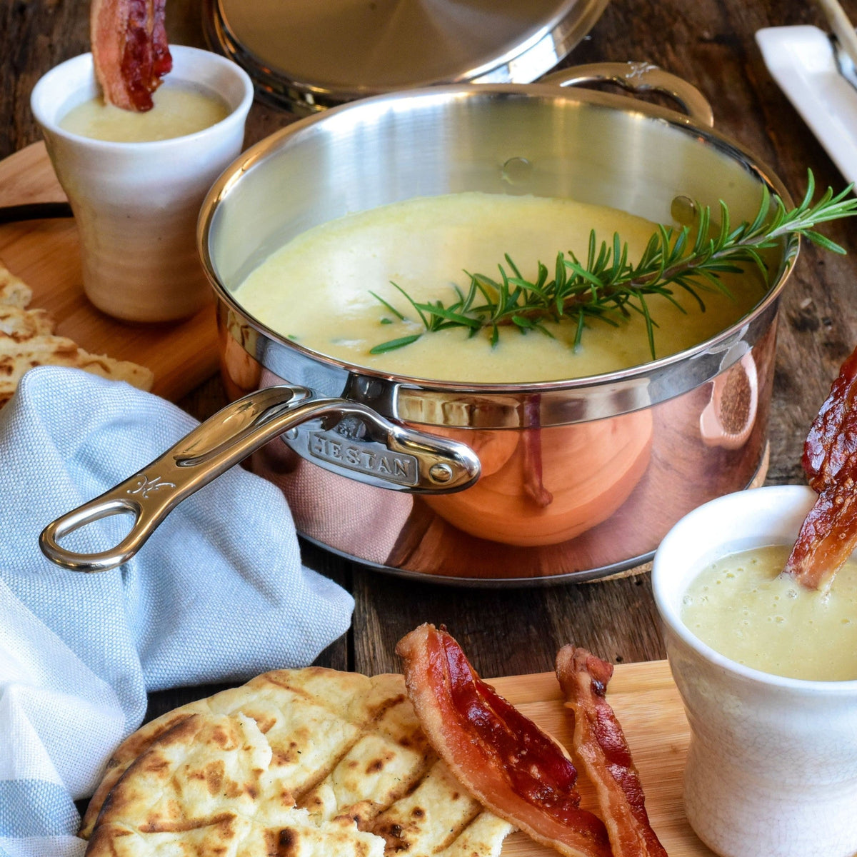 Hestan CopperBond Covered Saucepan with Helper Handle, 4 Qt