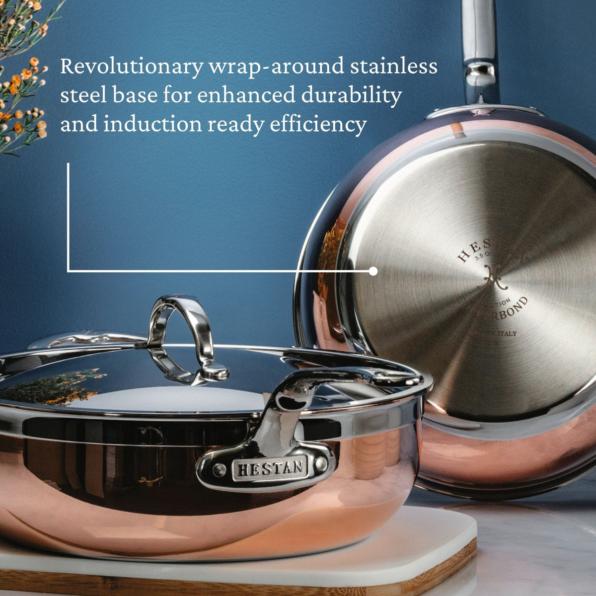 Hestan CopperBond Covered Essential Pan with Helper Handle