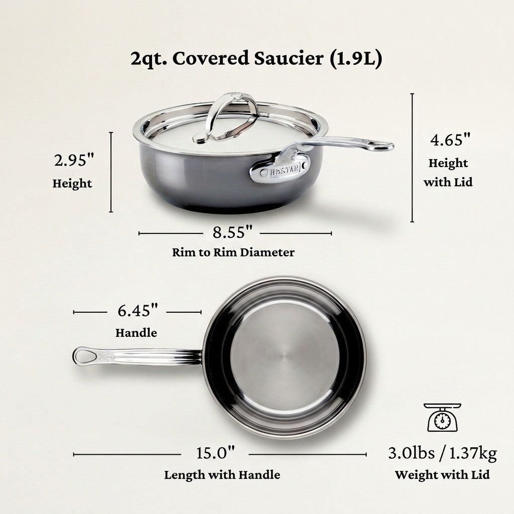 Hestan NanoBond Covered Saucier, 2 Qt