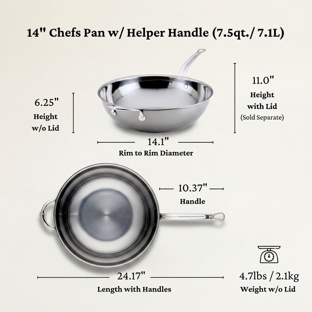 Hestan NanoBond Chef's Pan with Helper Handles, 14"