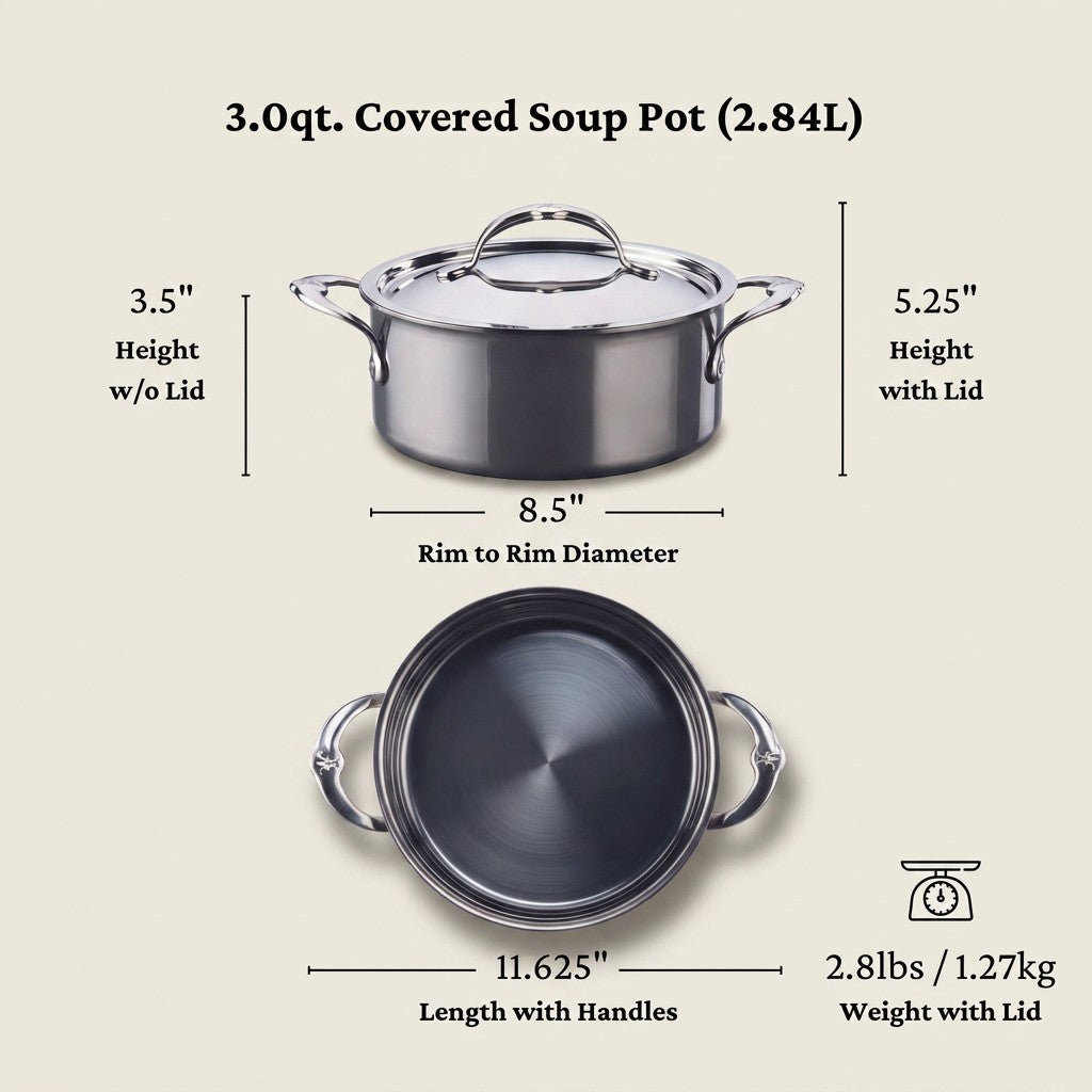 Hestan NanoBond Covered Soup Pot, 3 Qt