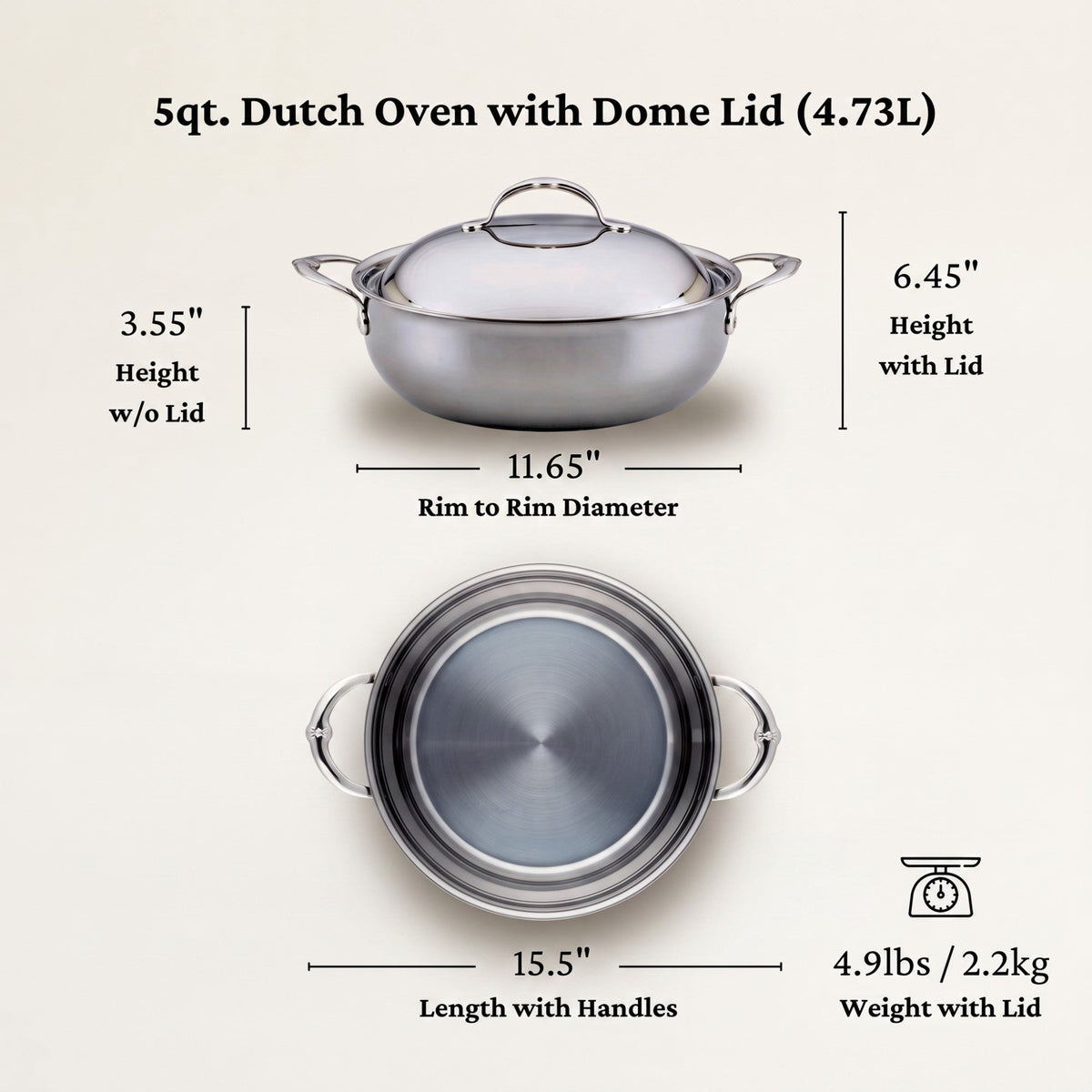 Hestan NanoBond Dutch Oven, 5 Qt