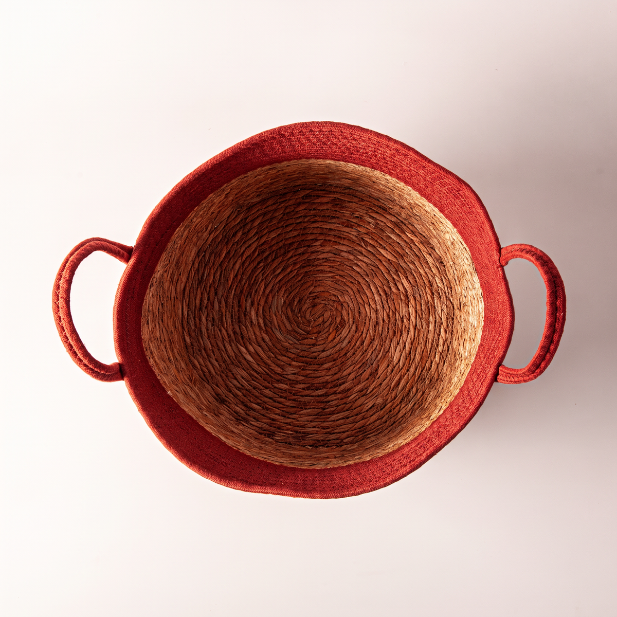 Medium Woven Cotton Rope & Rush Basket