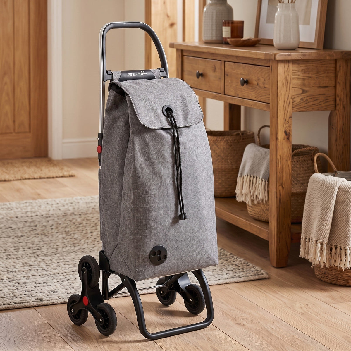 Imax Logic 6-Wheel Stair Climbing Shopping Trolley, Tweed