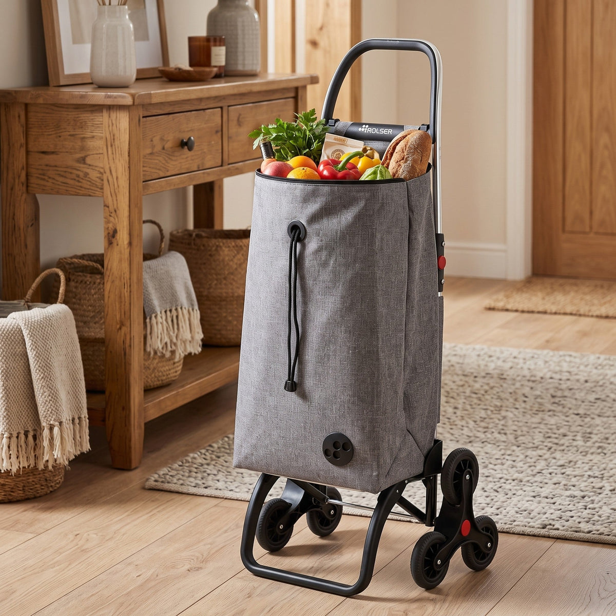 Imax Logic 6-Wheel Stair Climbing Shopping Trolley, Tweed