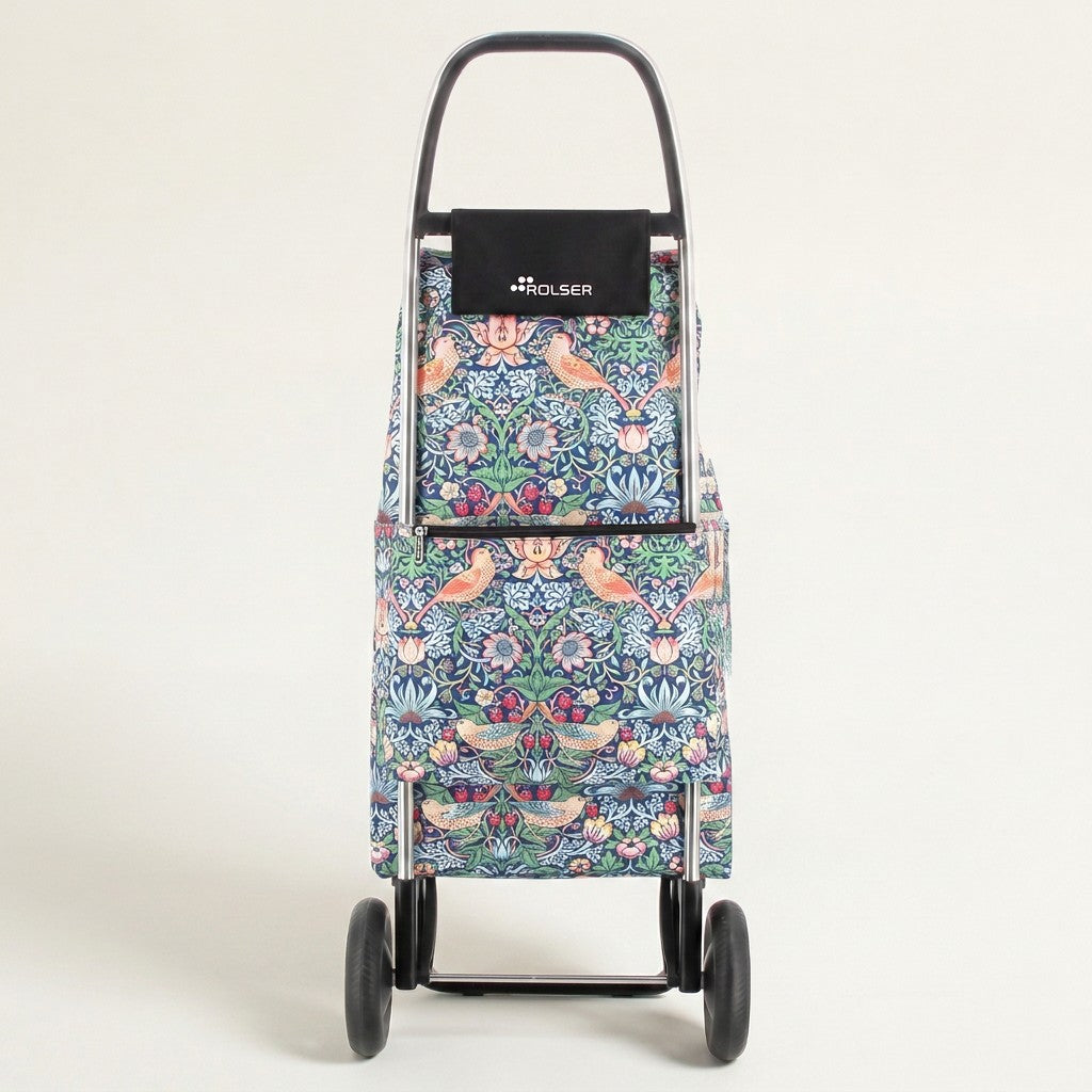 Imax Convert 2 Lightweight Aluminum Folding Shopping Trolley, William Morris 'Strawberry Thief'
