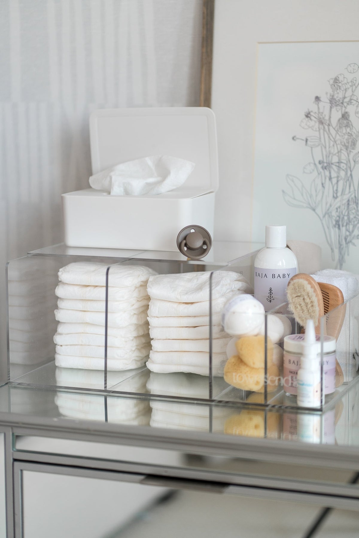Acrylic Diaper Organizer