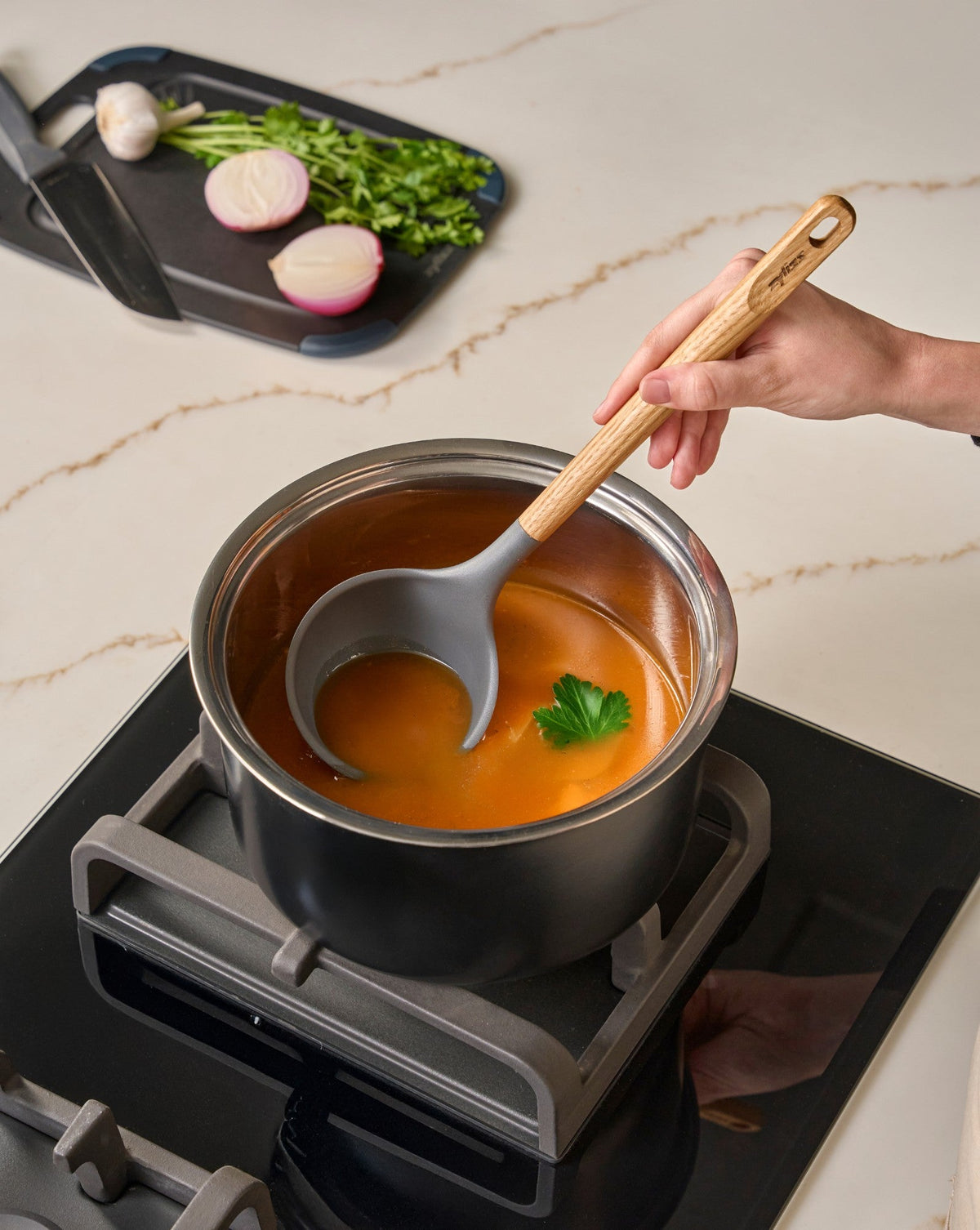 Ladle with Oak Wood Handle