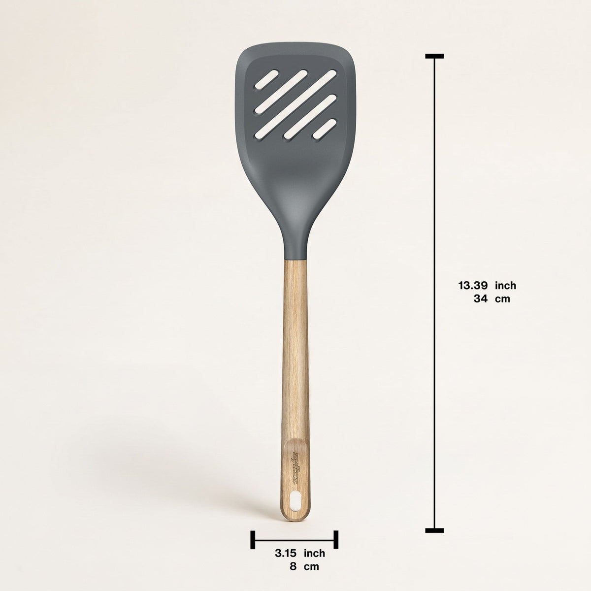 Slotted Turner with Oak Wood Handle