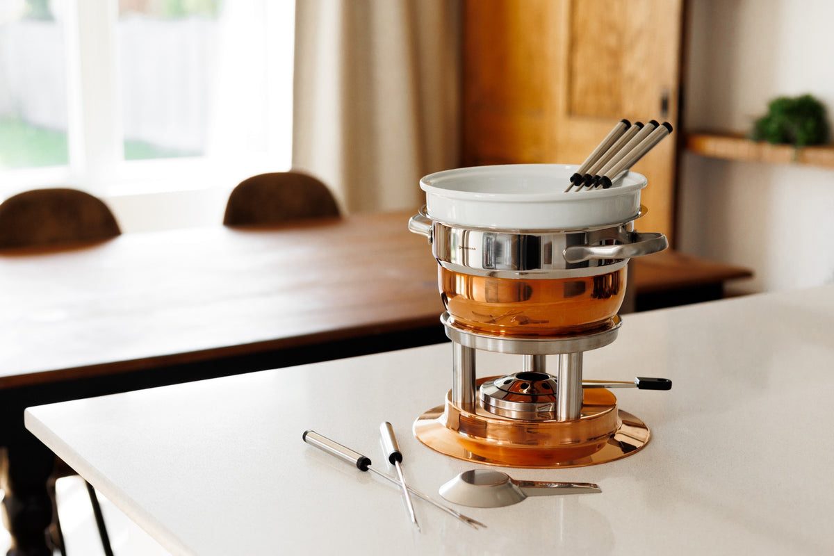 Lausanne Stainless Steel & Copper Fondue Set, 11-Piece
