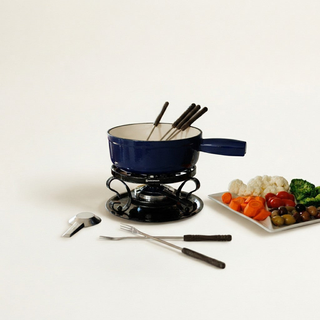 Lugano Cast Iron Fondue Set, 9-Piece