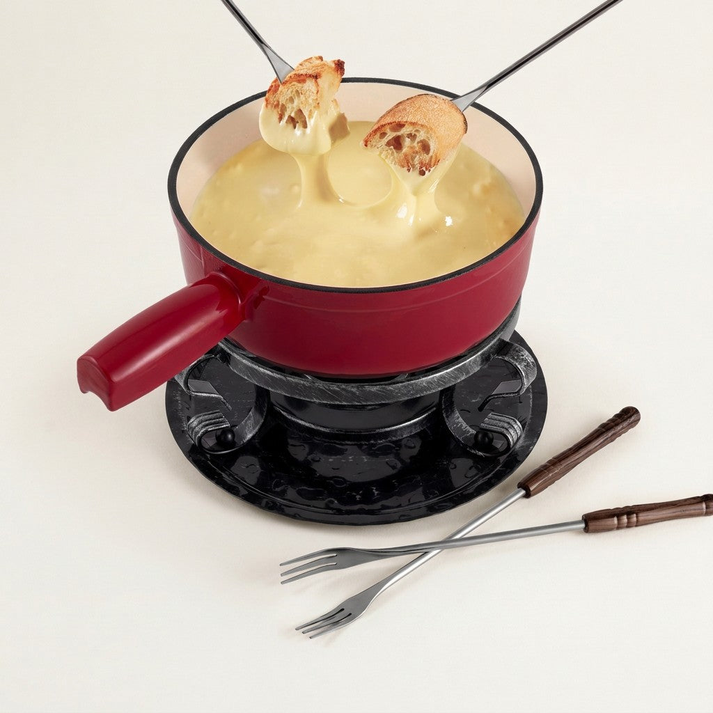 Lugano Cast Iron Fondue Set, 9-Piece