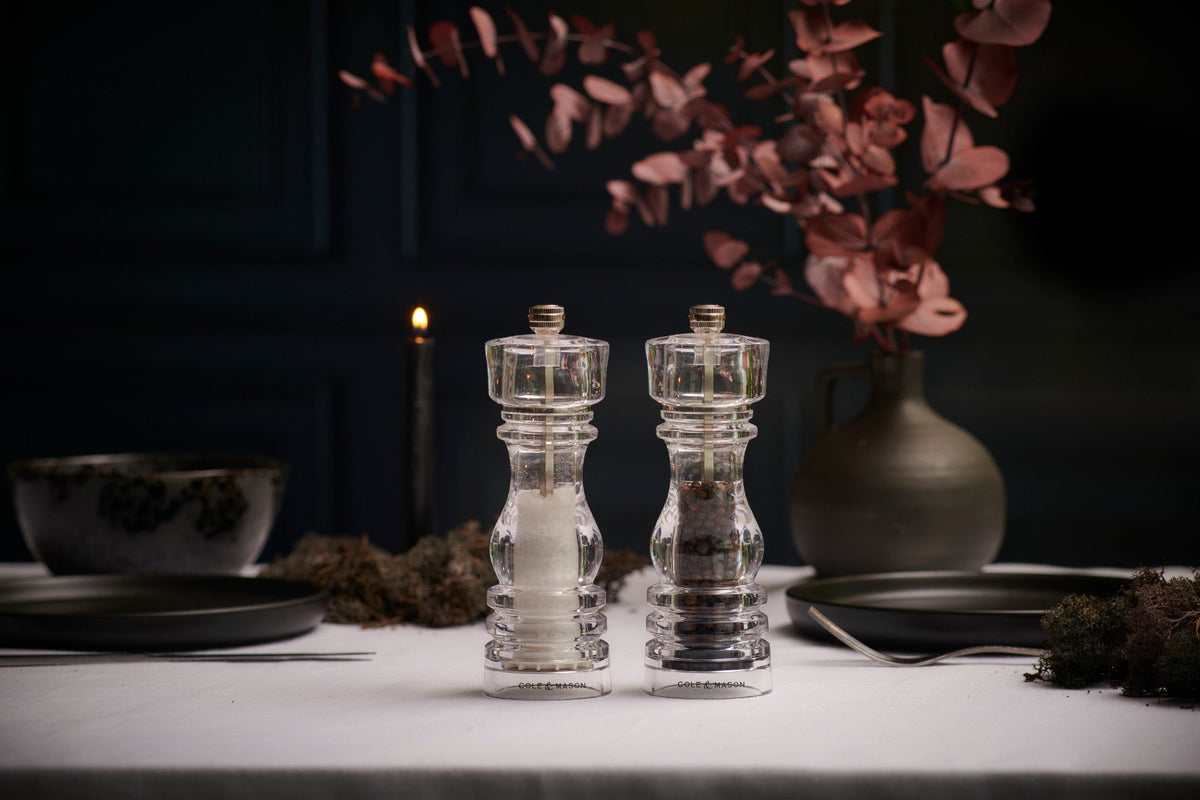 London Salt & Pepper Mill Gift Set, Acrylic, Filled