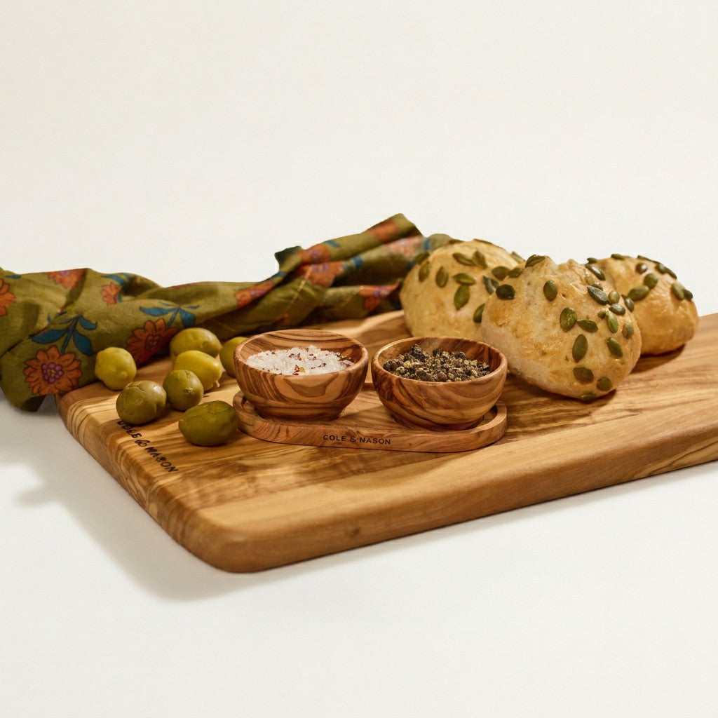 Portobello Olive Wood Salt & Pepper Pinch Pots