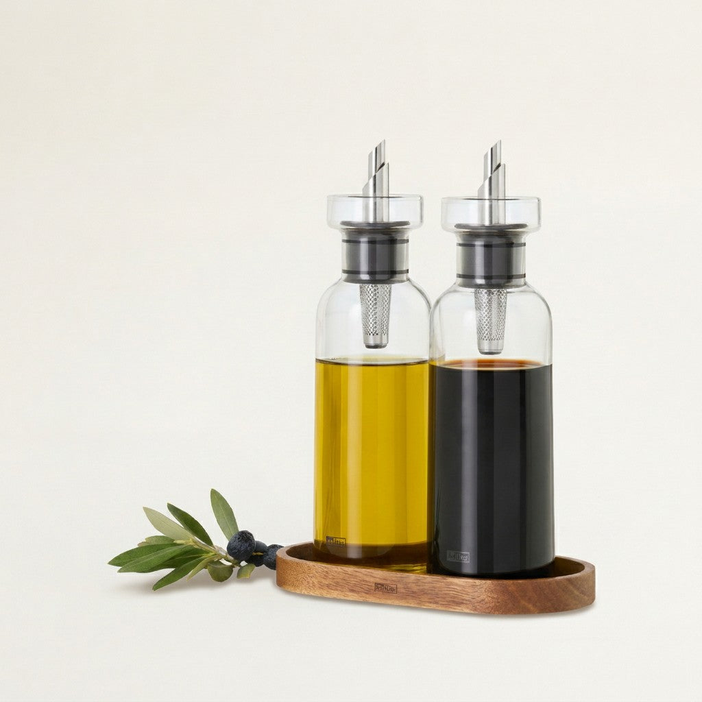 AromaPour Oil & Vinegar Dispenser Set, Glass