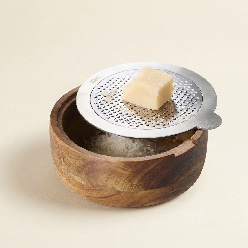 CutNServe Fine Grater, Round, Stainless Steel
