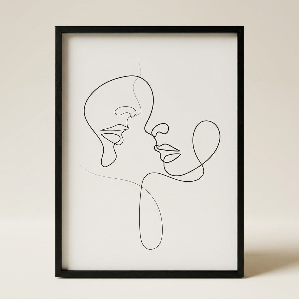 Line Couple Wall Art