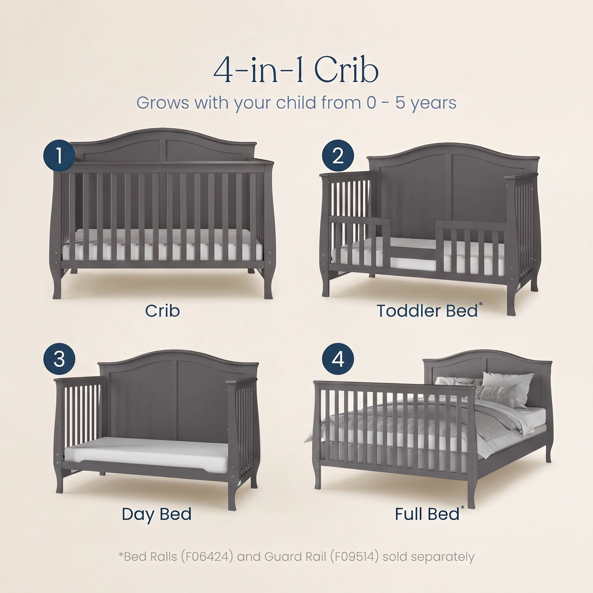 Camden 4 in 1 Crib