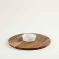 Acacia Lazy Susan with Ceramic Dish