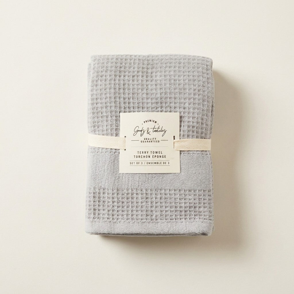Pro Waffle Terry Reverse Towels Set of 3